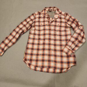 Eddie Bauer Xs Classic Fit Pink Plaid Button Up Outdoor Camping Blouse